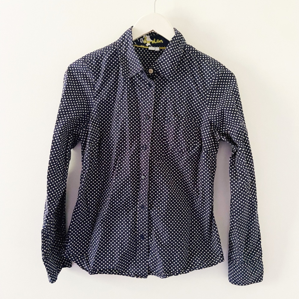 Boden | Polka Dot Navy Blue Top